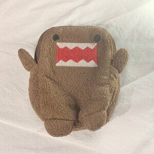 VTG Y2K NHK Domo-kun Plush Zipper Pouch Case Cute Brown Character Coin Purse